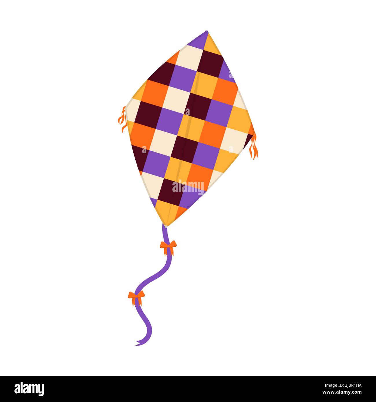 Fliegender Winddrachen. Makar Sankranti Festival. Illustration Wind Kite Spiel. Stock Vektor