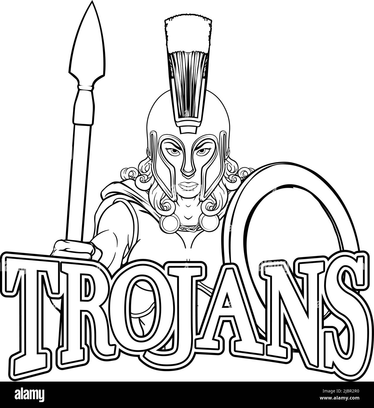 Spartan Trojan weiblichen Krieger Gladiator Frau Stock Vektor