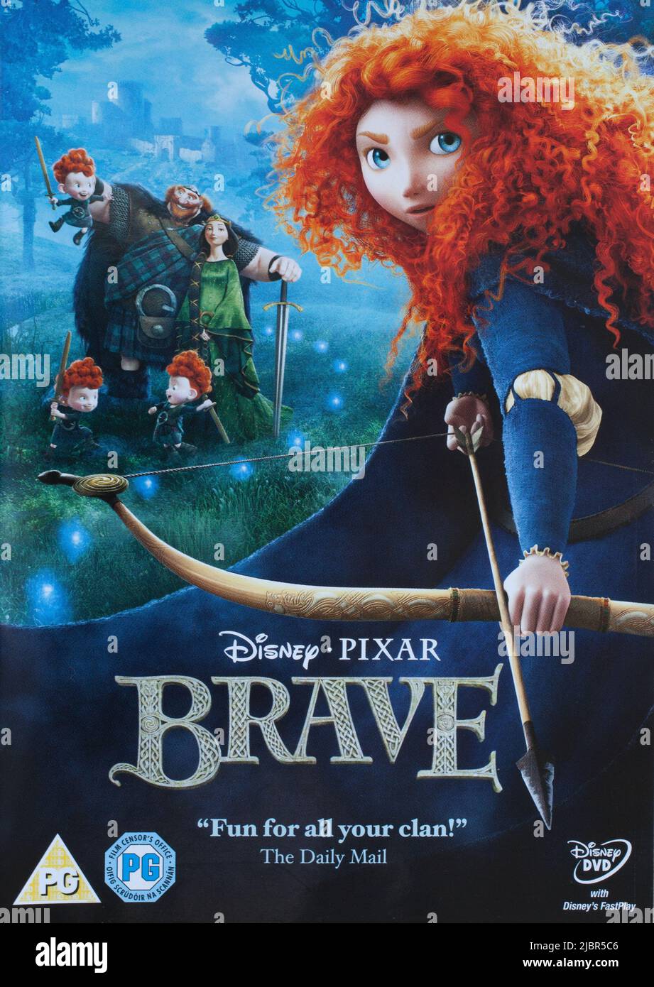 Das DVD-Cover zu Disney, Pixar Film, Brave Stockfoto