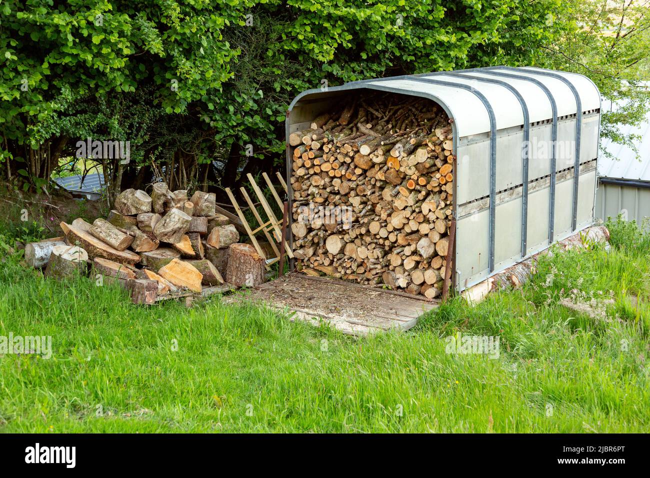 Woodstore, High Bickington, Devon, England, Vereinigtes Königreich. Stockfoto