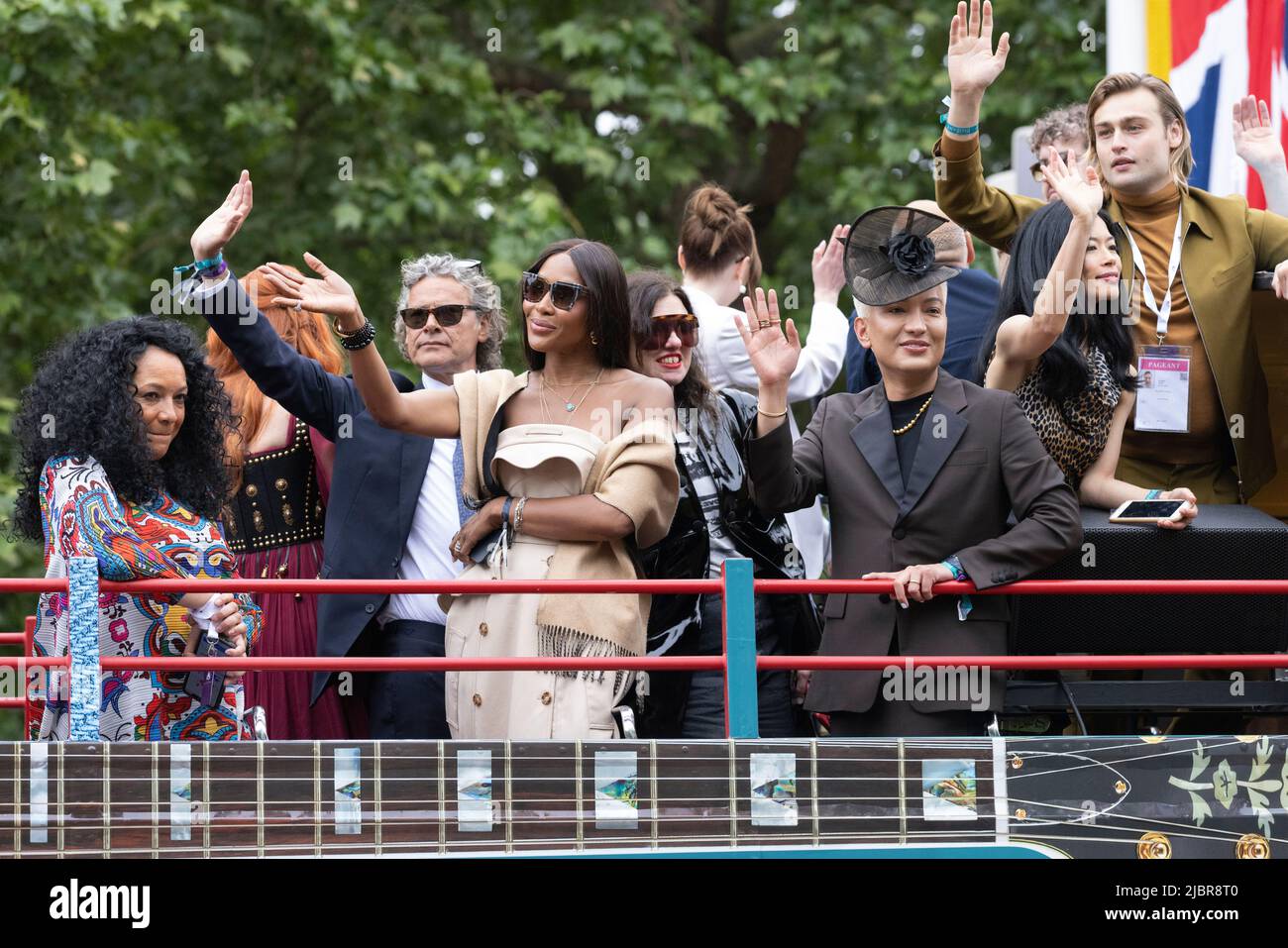 Der Platinum Jubilee Pageant fand am Sonntag, den 5. Juni 2022, in der Nähe des Buckingham Palace statt, als Teil der Platinum Jubilee-Feiern von Königin Elizabeth II. Stockfoto