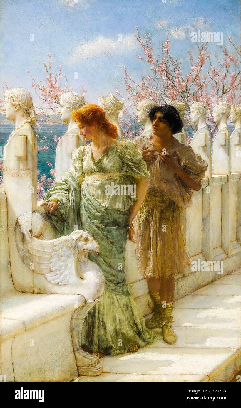 Sir Lawrence Alma Tadema, Ölgemälde auf Tafel, vergangene und gegenwärtige Generationen, 1894 Stockfoto