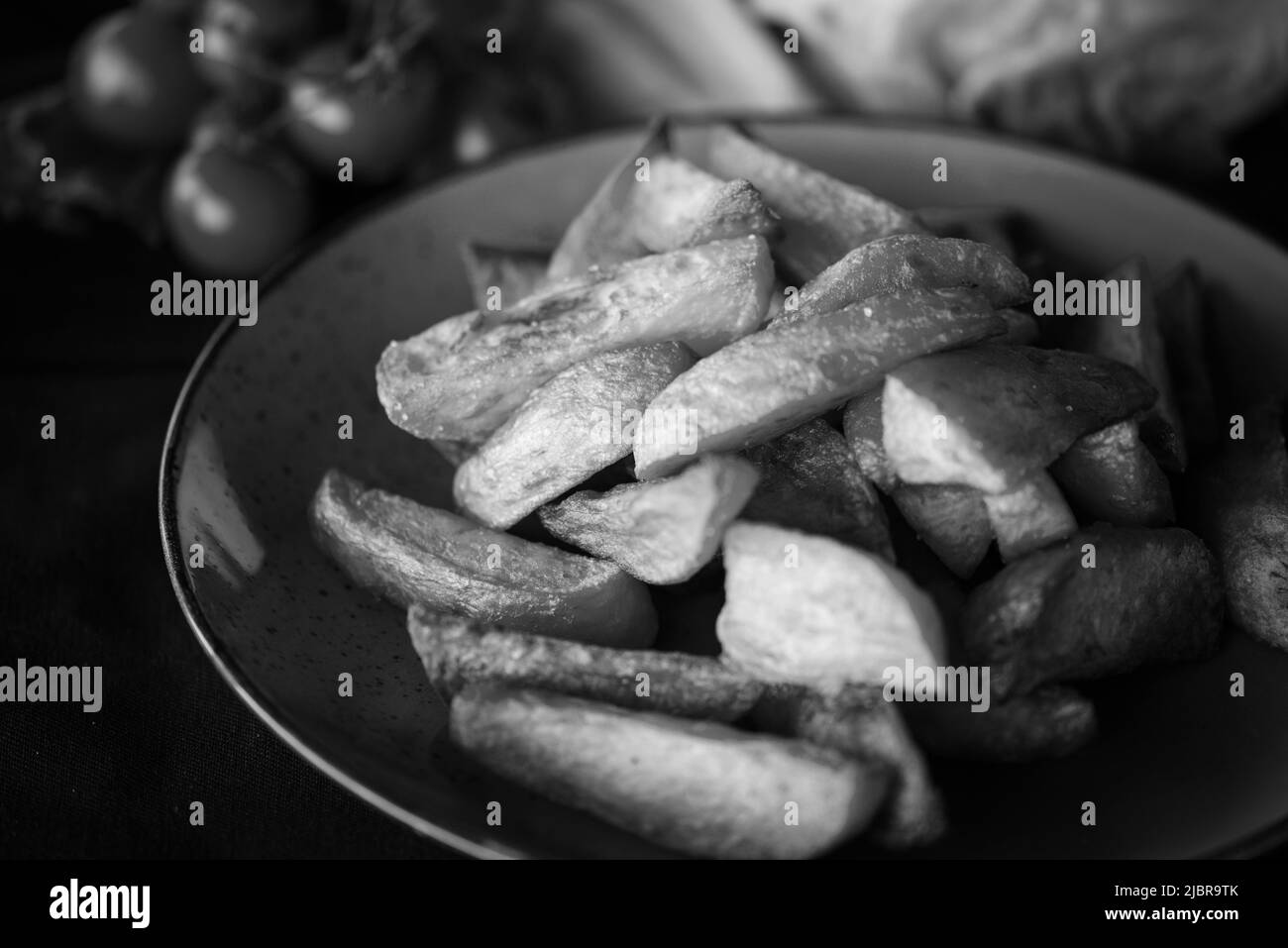 Köstliche hausgemachte Pommes frites Stockfoto