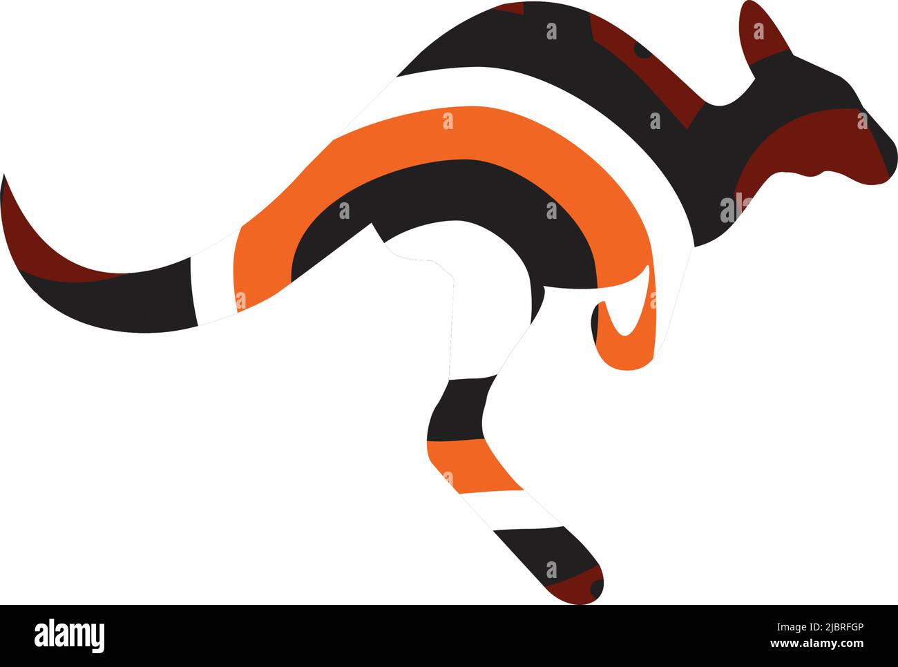 Känguru-Ikone mit Vektorvorlage im Stil der Aborigines Stock Vektor
