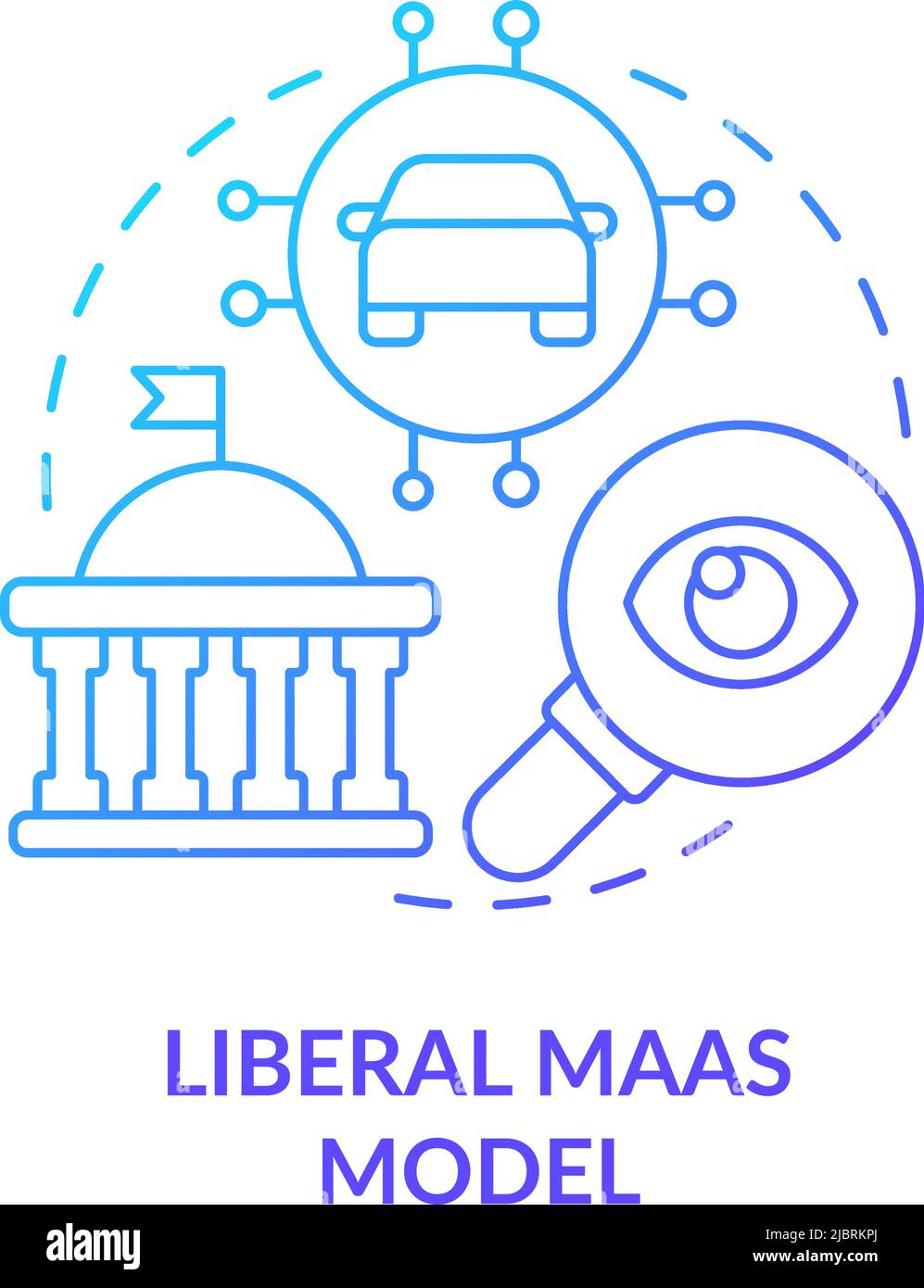 Liberales Maas-Modell mit blauem Gradienten-Konzept Stock Vektor
