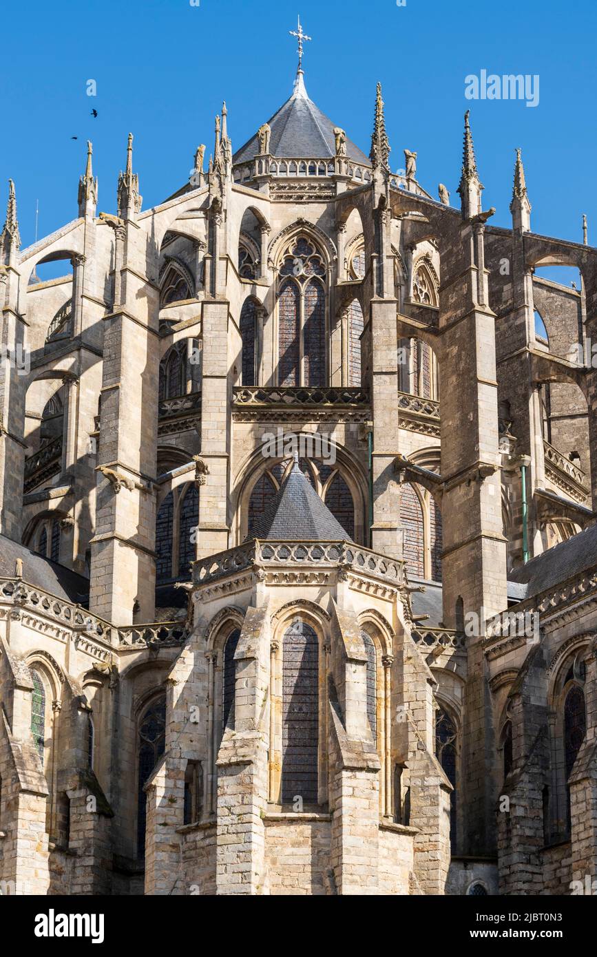 Frankreich, Sarthe, Le Mans, Cite Plantagenet (Altstadt), die Kathedrale St. Julien Stockfoto
