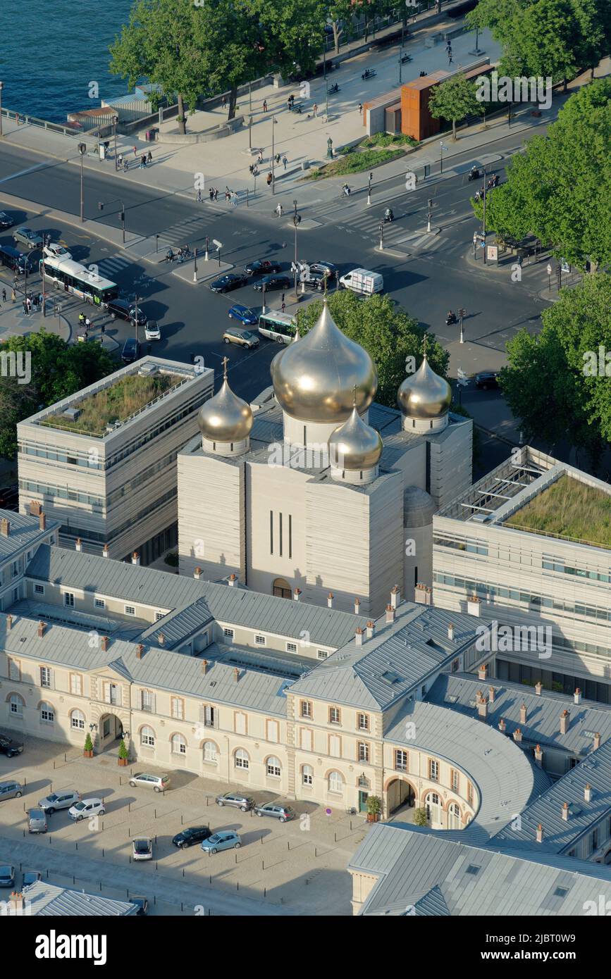 Frankreich, Paris, Kuppeln der Kathedrale der Heiligen Dreifaltigkeit (russisch-orthodoxes kulturelles und spirituelles Zentrum) Stockfoto