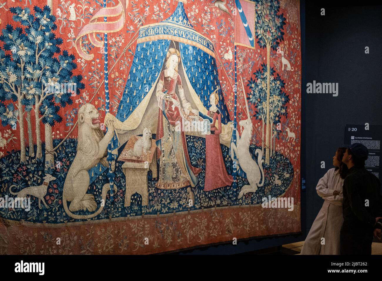 Frankreich, Paris, Cluny Museum - Nationalmuseum des Mittelalters, Wandteppiche der Dame und des Einhorns: Mein einziger Wunsch Stockfoto