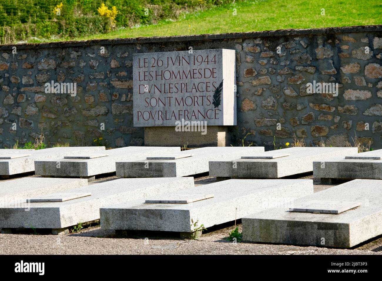 Frankreich, Nievre, regionaler Naturpark Morvan, Dun les Places, das von den Deutschen am 24., 25. Und 26. Juni ermordete Dorf der Befreiung von 1944, in dem 27 Zivilisten getötet wurden Stockfoto
