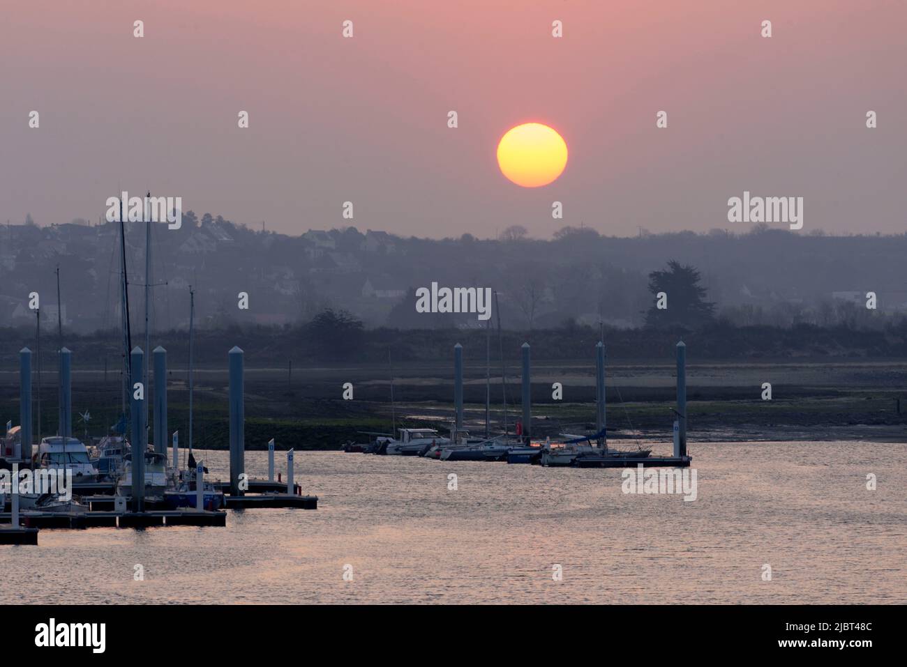 Frankreich, Manche, Barneville Carteret, die Stadt, der Hafen und das Cap de Carteret Stockfoto