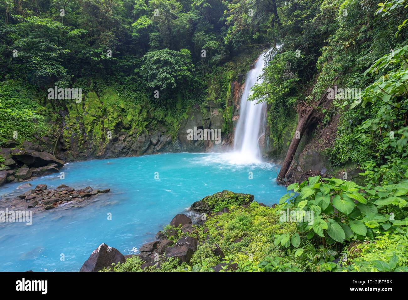 Costa Rica, Alajuela Provinz, Tenorio Vulkan Nationalpark, Rio Celeste Stockfoto