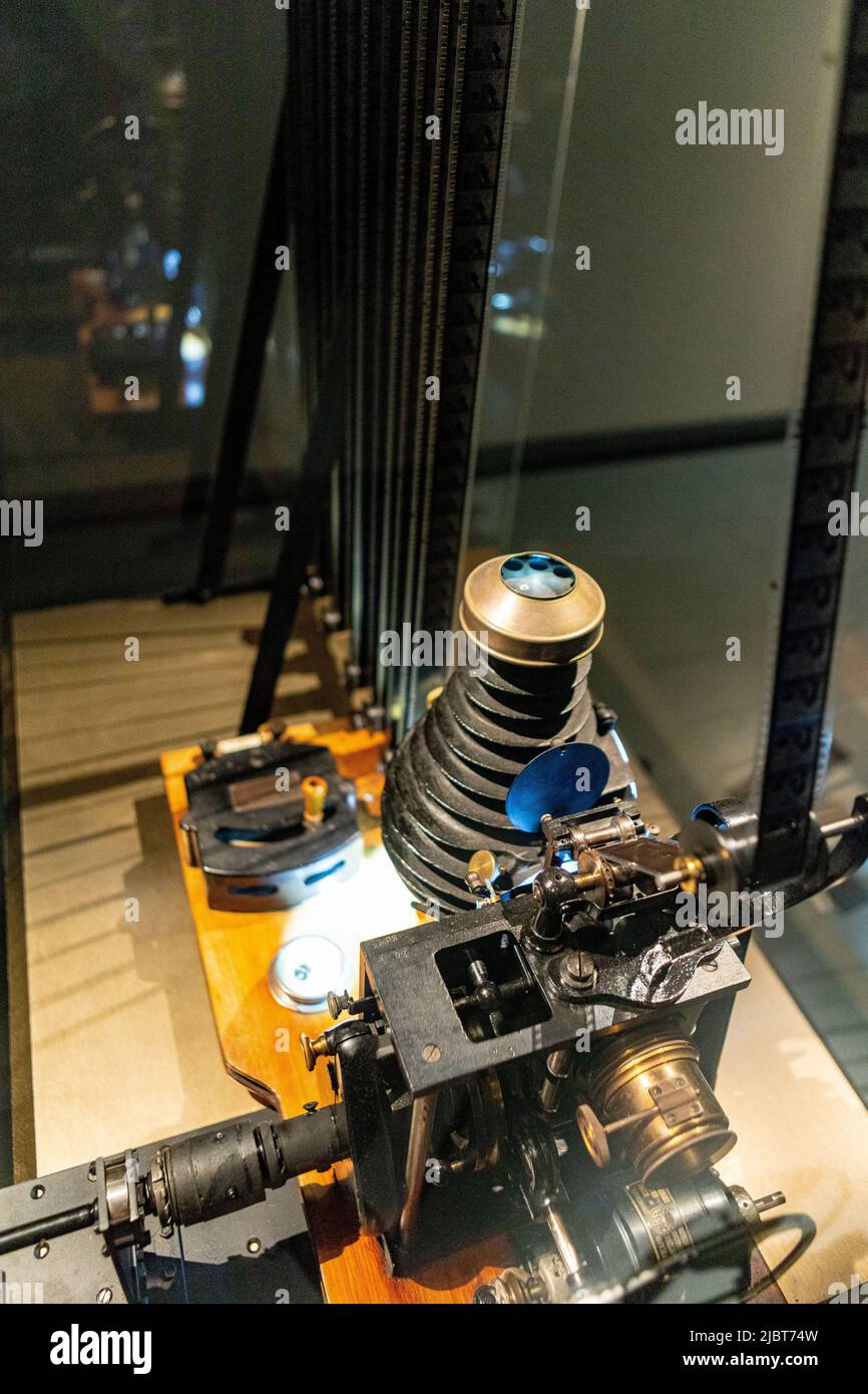 Frankreich, Paris, Bercy Park, die französische Kinemathek, Filmprojektor Pathé 35mm, 1925 Stockfoto