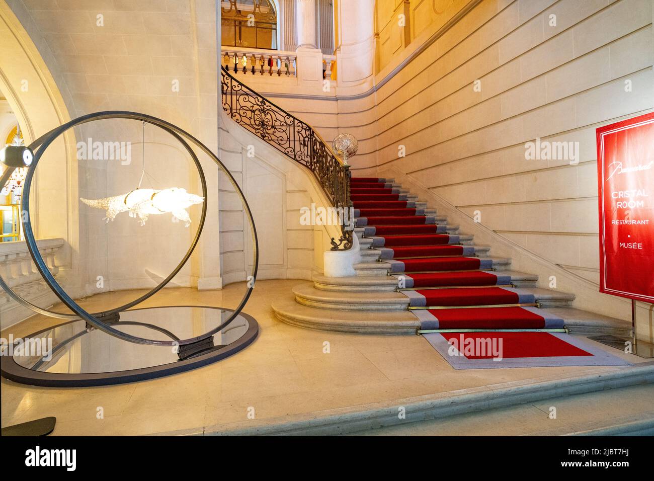 Frankreich, Paris, das Baccarat-Museum, im ehemaligen Privathaus von Marie Laure de Noailles, die Treppe Stockfoto