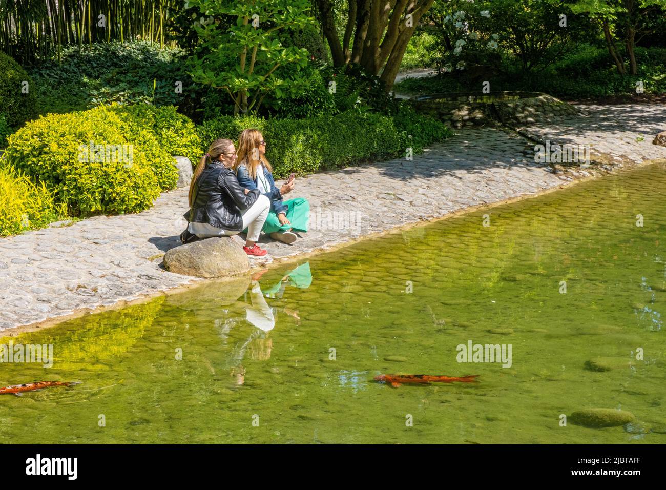 Frankreich, Hauts de seine, Boulogne Billancourt, Albert Kahn Abteilungsgarten und Museum, der zeitgenössische japanische Garten Stockfoto