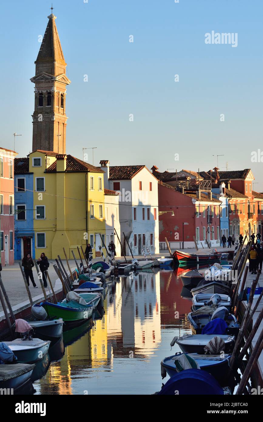 Italien, Venetien, Venedig, Weltkulturerbe der UNESCO, Burano Stockfoto