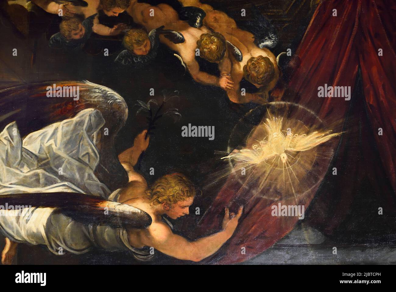 Italien, Venetien, Venedig, UNESCO-Weltkulturerbe, Viertel San Polo, Scuola Grande di San Rocco, Verkündigung von Jacopo Tintoretto (1582-1585) Stockfoto