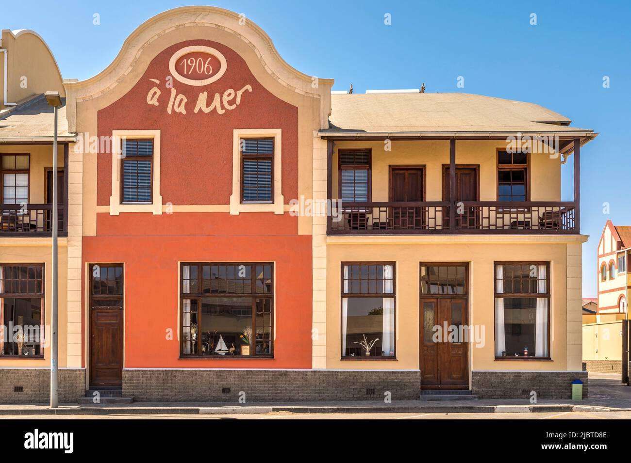Namibia, Skeletonküste, Erongo-Region, Swakopmund, germanische Architektur, Erbe der deutschen Kolonisation Anfang des 20.. Jahrhunderts Stockfoto