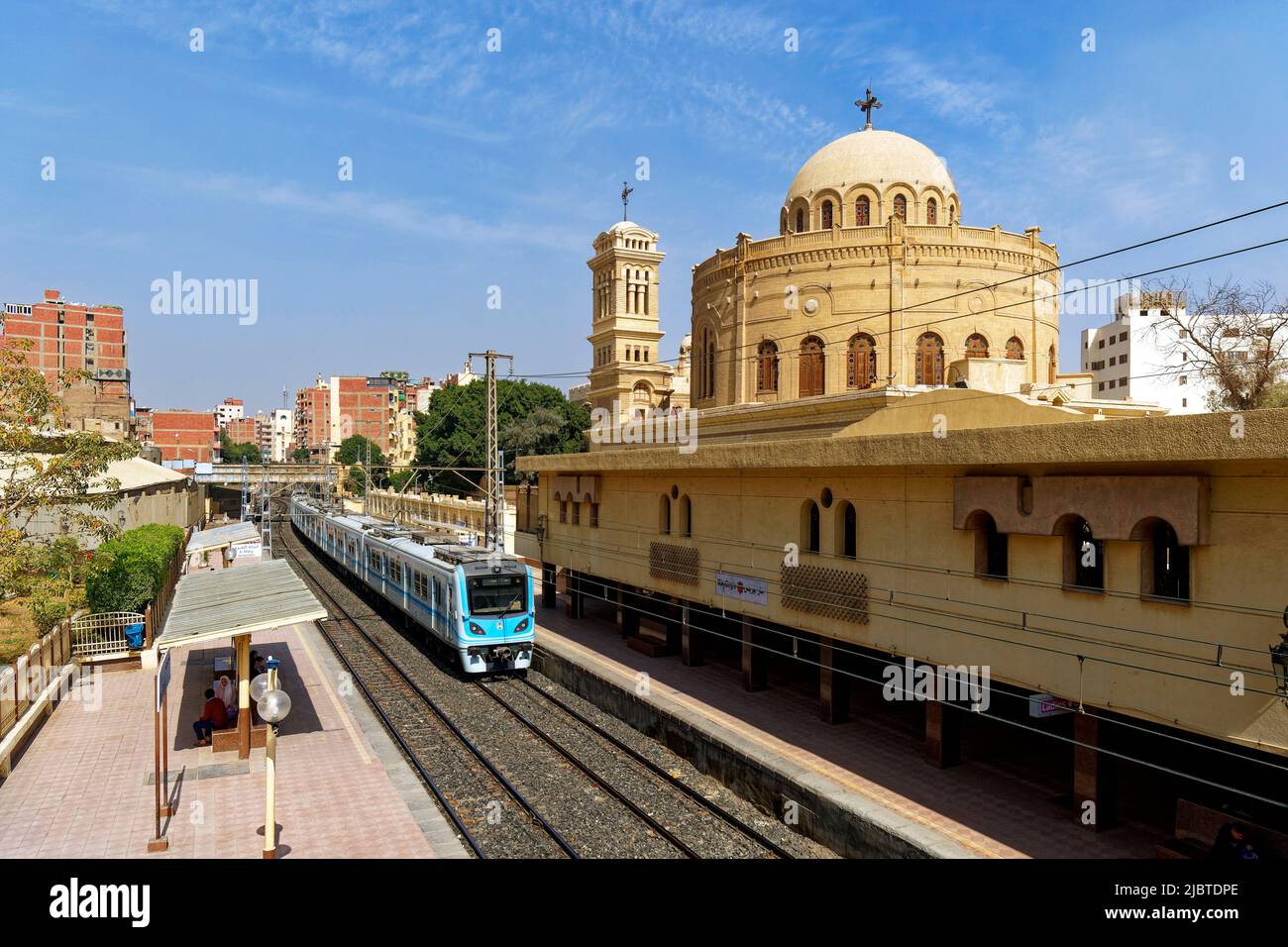 Ägypten, Kairo, Alt-Kairo, koptisches Viertel, U-Bahn-Station Mar Girgis mit der griechisch-orthodoxen Kirche Saint George Stockfoto