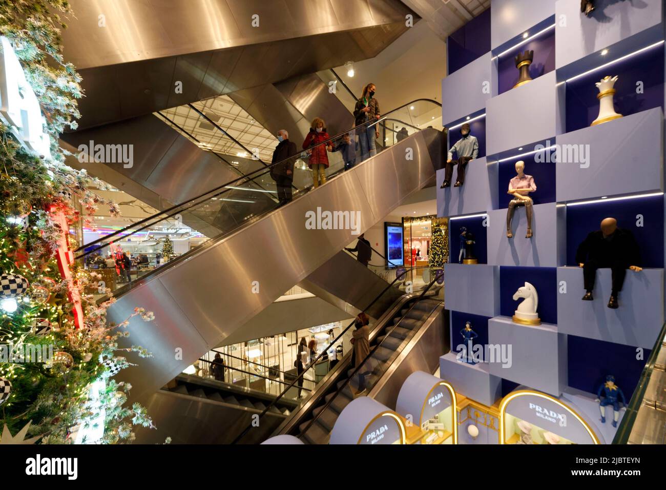 Frankreich, Paris, das Kaufhaus Printemps, Weihnachtsdekoration Stockfoto