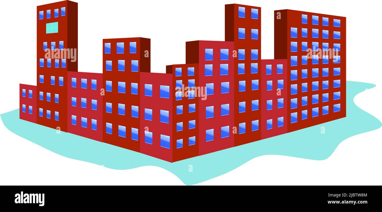 Isometrischer brauner Stadtvektor. Eine intelligente Stadt mit einer intelligenten Stadt und öffentlichem Sky Color Park, Gebäude 3D, Hauptstadt, Vector Office und Metropolis Konzept. O Stockfoto