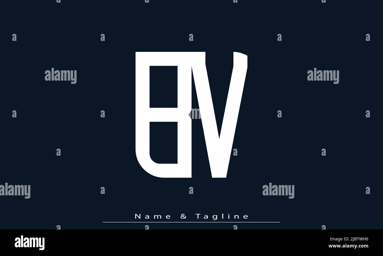 Buchstabenbuchstaben Initialen Monogramm Logo BV, VB Stock Vektor