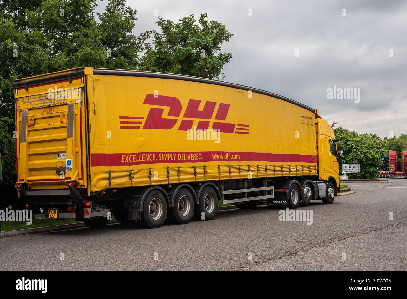 Welcome Break Service Station zwischen den Kreuzungen 12-13 auf der Autobahn M40, Warwick, Großbritannien. Stockfoto