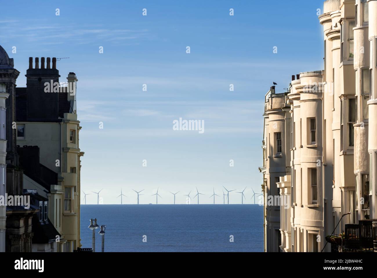 Brighton, Dezember 4. 2018: Der erste Offshore-Windpark vor der Südküste Englands wurde offiziell eröffnet (Montag, 3.. Dezember 2018 Stockfoto