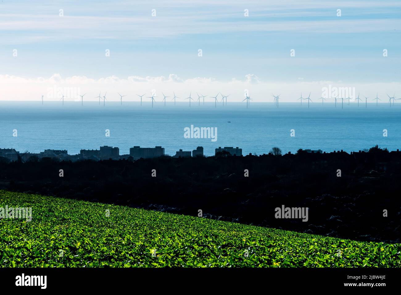 Brighton, Dezember 4. 2018: Der erste Offshore-Windpark vor der Südküste Englands wurde offiziell eröffnet (Montag, 3.. Dezember 2018 Stockfoto