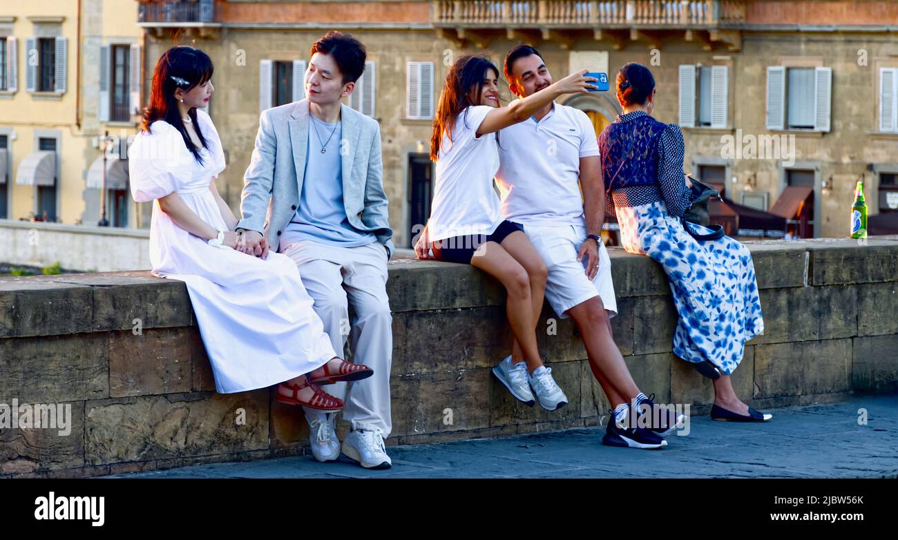 Wir haben gerade in Florenz geheiratet Stockfoto