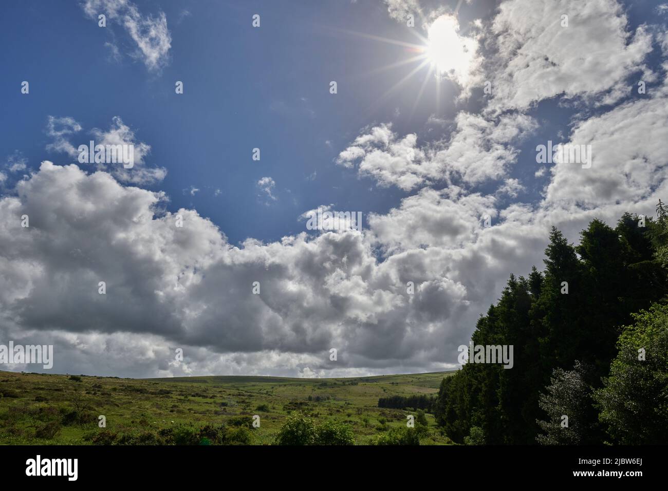 UK Wetter: 08 Jun 2022, wechselhaftes Wetter, Dartmoor National Park, Devon, UK. Kredit: Will Tudor/Alamy Live Nachrichten Stockfoto