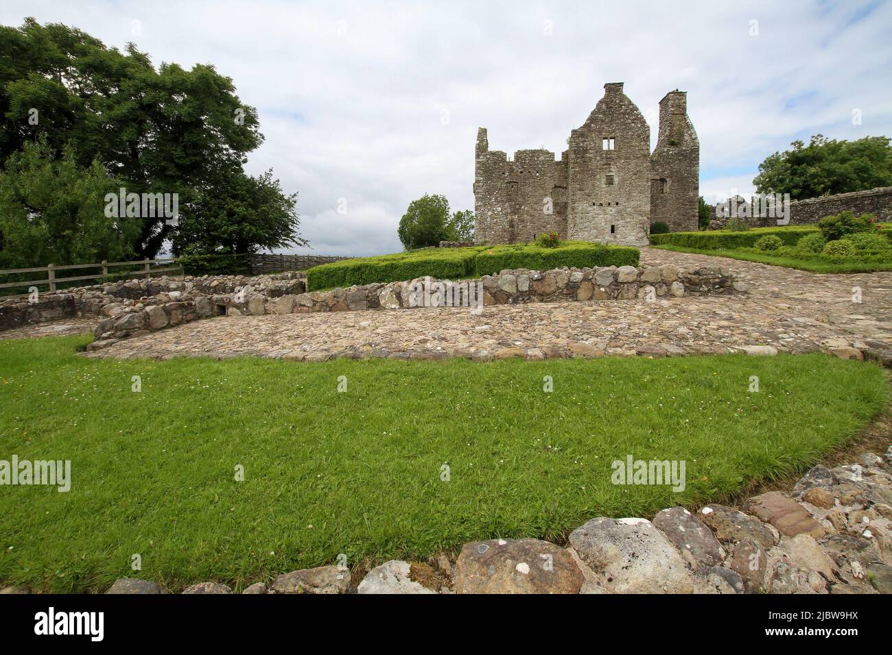 Tully Castle, Lough Erne, County Fermanagh, Nordirland Stockfoto