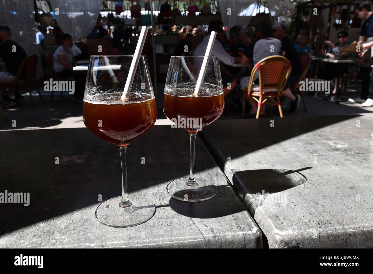 Iced Coffee Cafe Ice in Frankreich Stockfoto