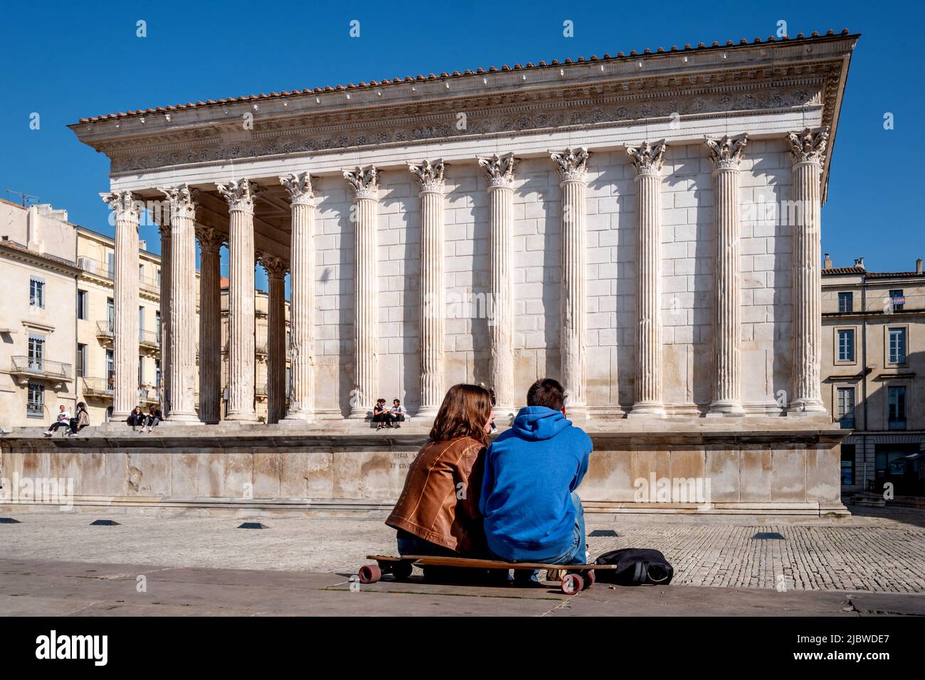 Avignon Frankreich Nîmes, Februar 21. 2019: Die Stadt Nîmes in Südfrankreich Stockfoto