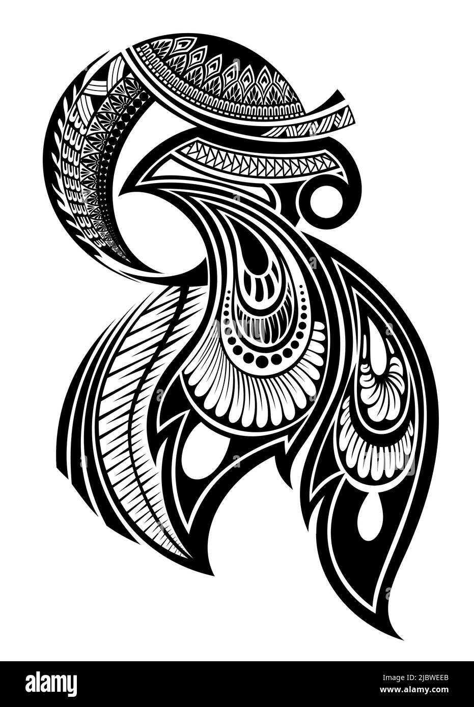 Tribal Art Tattoo Ärmel im polynesischen Aboriginal Stil Stock Vektor