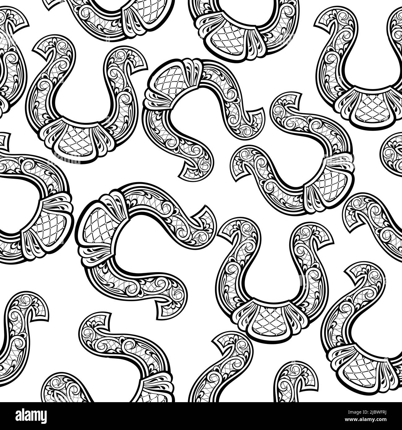 Vintage Hufeisenmuster nahtlos für Ihr Design Stock Vektor