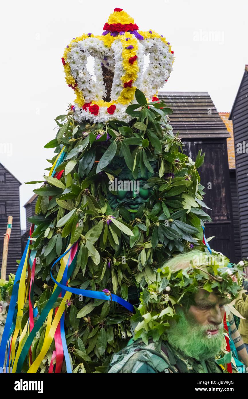 England, East Sussex, Hastings, The Annual Jack in the Green Festival, Jack in the Green Parade Stockfoto