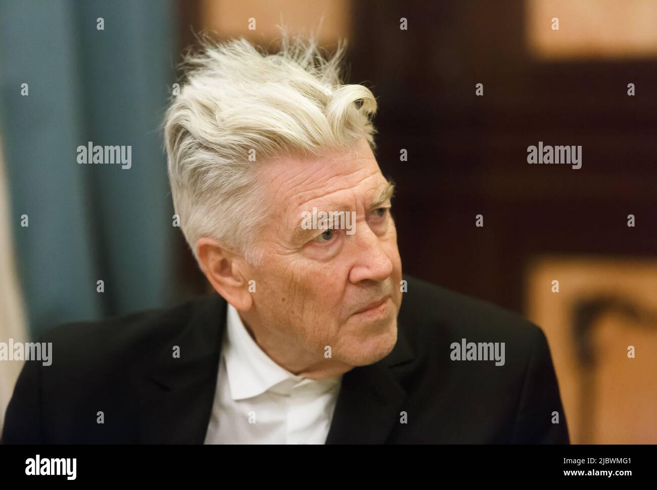 Kiew, Ukraine. 18.. November 2017. Der amerikanische Regisseur, Drehbuchautor, Produzent und Schauspieler David Lynch kam in die Ukraine, um ein Büro seiner gemeinnützigen Stiftung zu eröffnen. Der Regisseur David Keith Lynch (geboren am 20. Januar 1946) ist ein amerikanischer Filmemacher, Maler, bildender Künstler, Schauspieler, Musiker, Und Writer. (Foto von Mykhaylo Palinchak/SOPA Images/Sipa USA) Quelle: SIPA USA/Alamy Live News Stockfoto