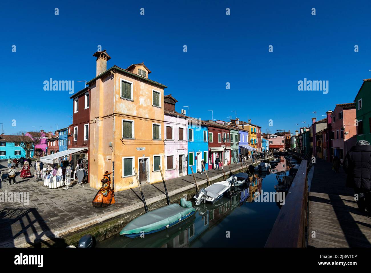 Bunte Häuser in Burano, Venedig, Italien, Europa Stockfoto