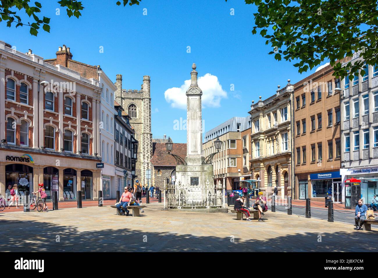 Market Place Square, Market Place, Reading, Vereinigtes Königreich Stockfoto