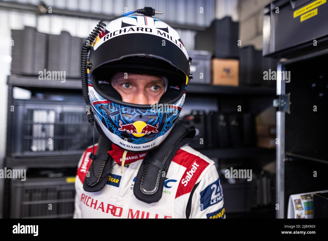 OGIER Sebastien (Fra), Richard Mille Racing Team, Orca 07 - Gibson, Portrait während der freien Trainings und Qualifying-Sessions der 2022 24 Stunden von Le Mans, 3. Runden der FIA-Langstrecken-Weltmeisterschaft 2022, auf dem Circuit de la Sarthe, vom 8. Bis 12. Juni, 2022 in Le Mans, Frankreich - Foto: Germain Hazard/DPPI/LiveMedia Stockfoto