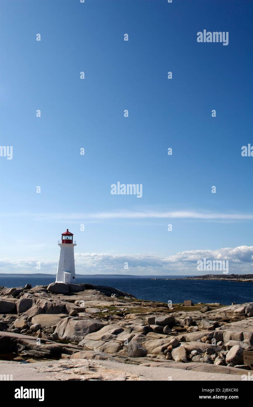 Peggy's Cove Lighthouse während der Sommersaison Stockfoto