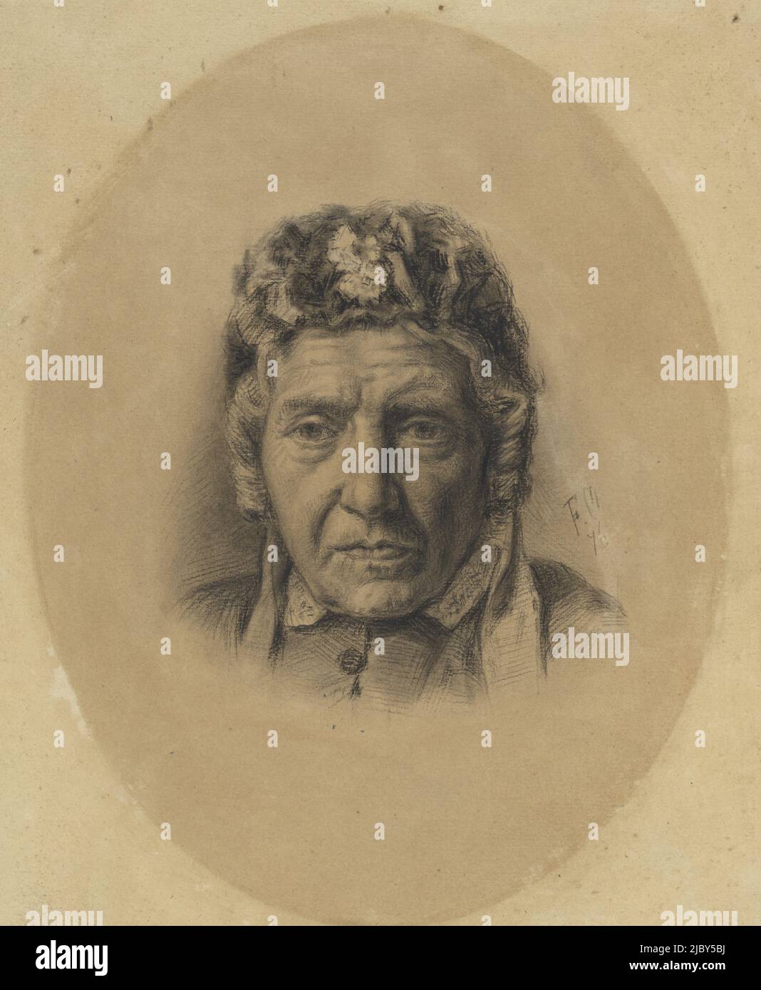 Porträt von J.M. Vogelsang, Ferdinand Oldewelt, 1876, Zeichner: Ferdinand Oldewelt, 1876, Papier, H 308 mm × B 225 mm Stockfoto