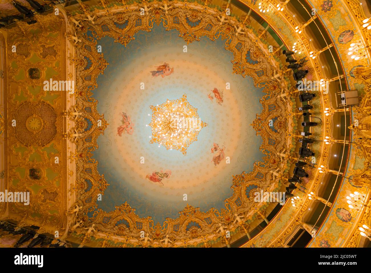 Gran Teatro La Fenice mit schöner Decke von Mai 1792 in Venedig, Italien. Stockfoto