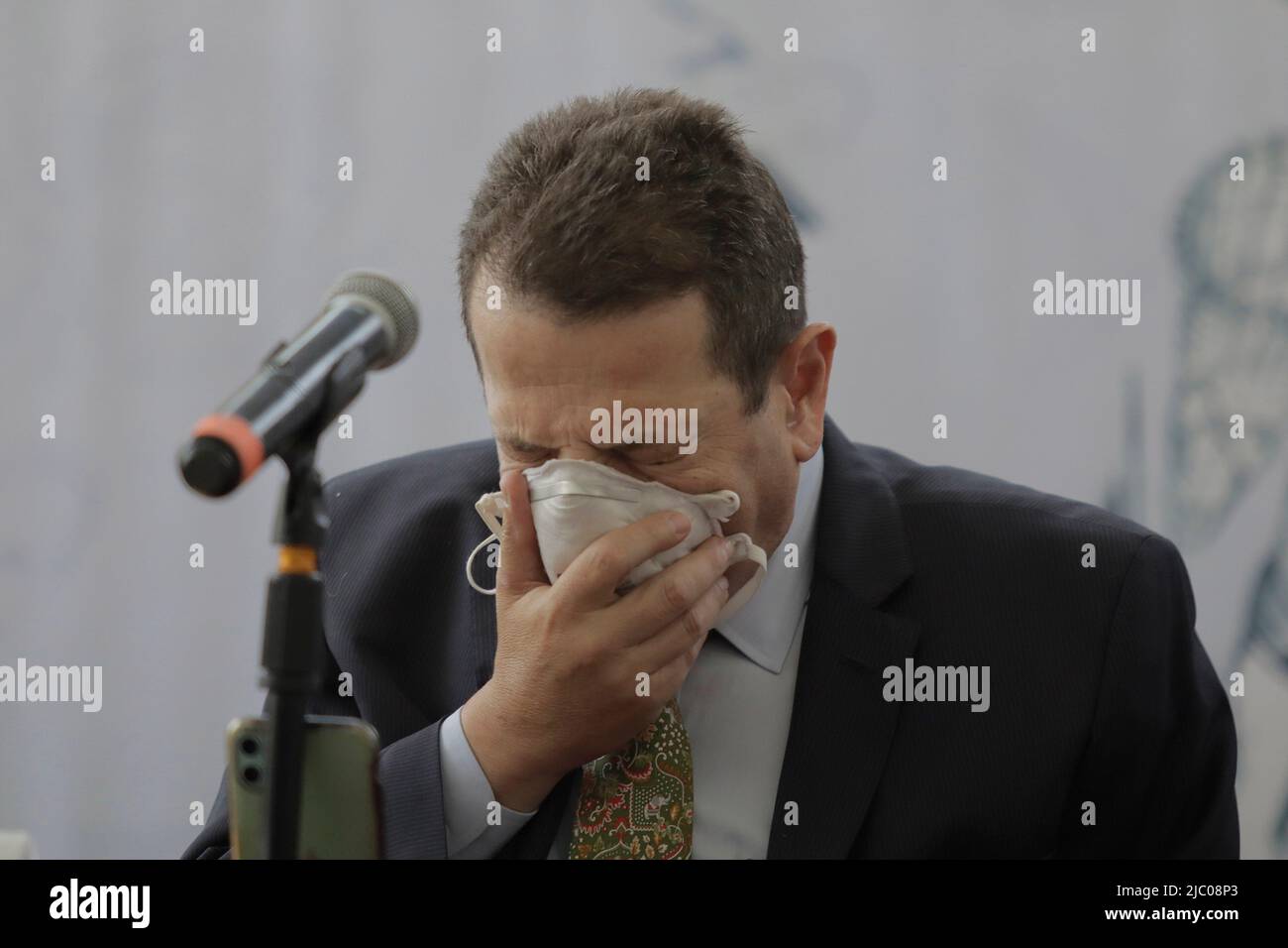 Nicht exklusiv: 8. Jun 2022, Mexiko-Stadt, Mexiko: Ministerin für wirtschaftliche Entwicklung von Mexiko-Stadt Fadlala Akabani, spricht während einer Pressekonferenz mit Stockfoto