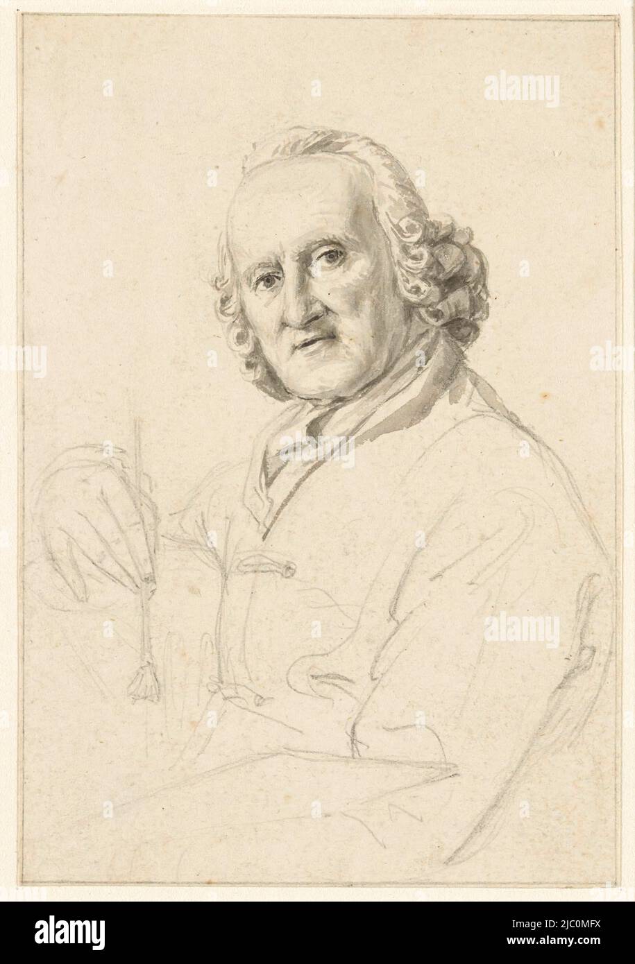 Porträt von Jurriaan Andriessen, Zeichner: Hendrik Willem Caspari, 1780 - 1829, Papier, Pinsel, H 115 mm × B 79 mm Stockfoto