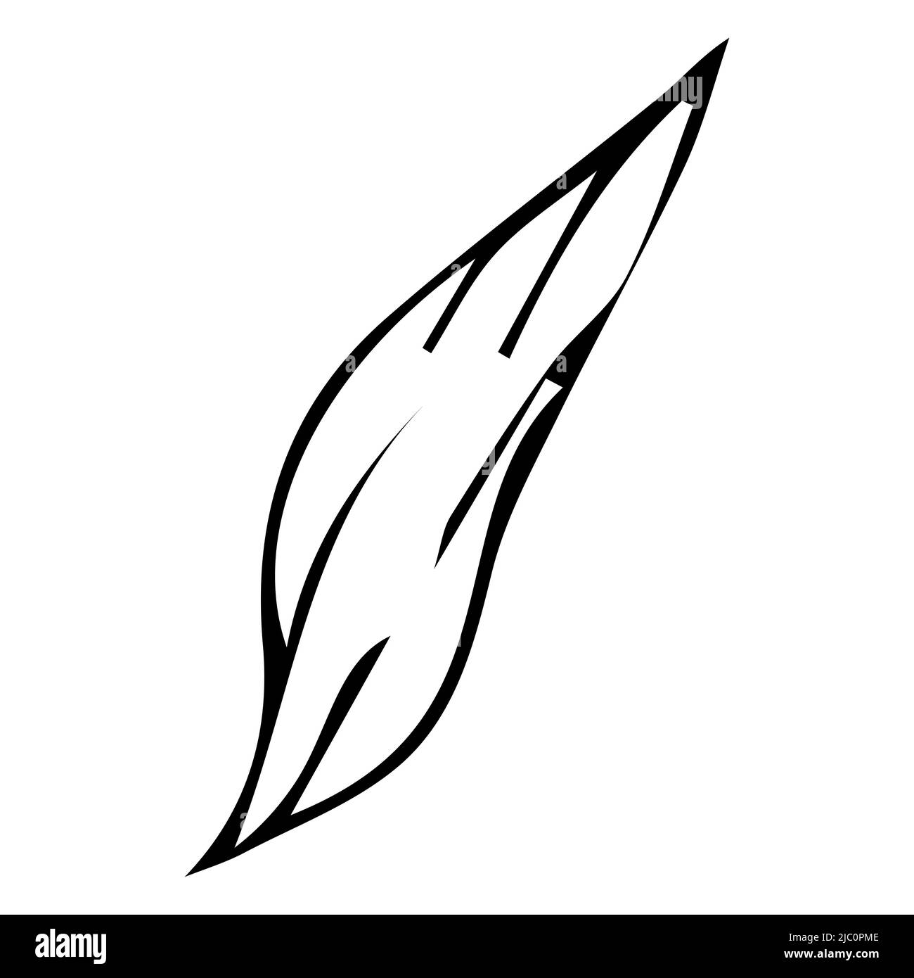 Blumenpflanze, Zweig im Doodle-Stil isoliert auf weißem Hintergrund. Elegante Design Dekoration, Element. . Vektorgrafik Stock Vektor