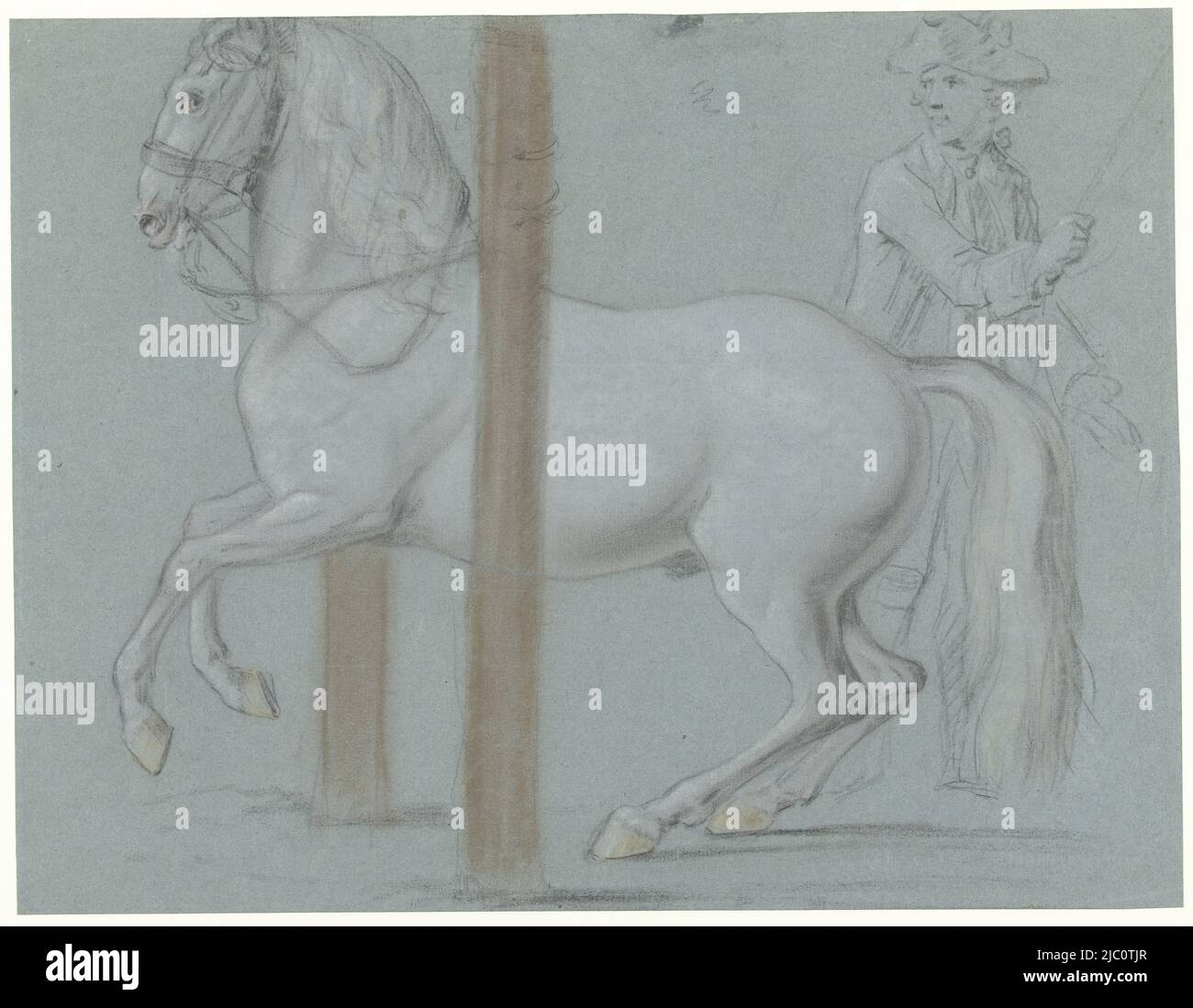 Pferdedressur, Zeichner: Charles Parrocel, (zugeschrieben), 1698 - 1752, Papier, H 308 mm × B 397 mm Stockfoto