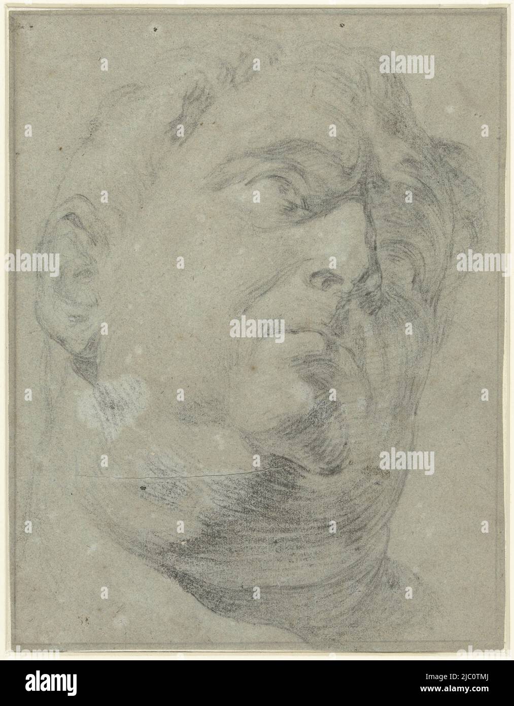 Antike römische Marmorbüste von Presunto Vitelio, Zeichner: Antonio da Cremona, Zeichner: Guido Reni, Zeichner: Anonym, 1600 - 1699, Papier, H 280 mm × B 217 mm Stockfoto