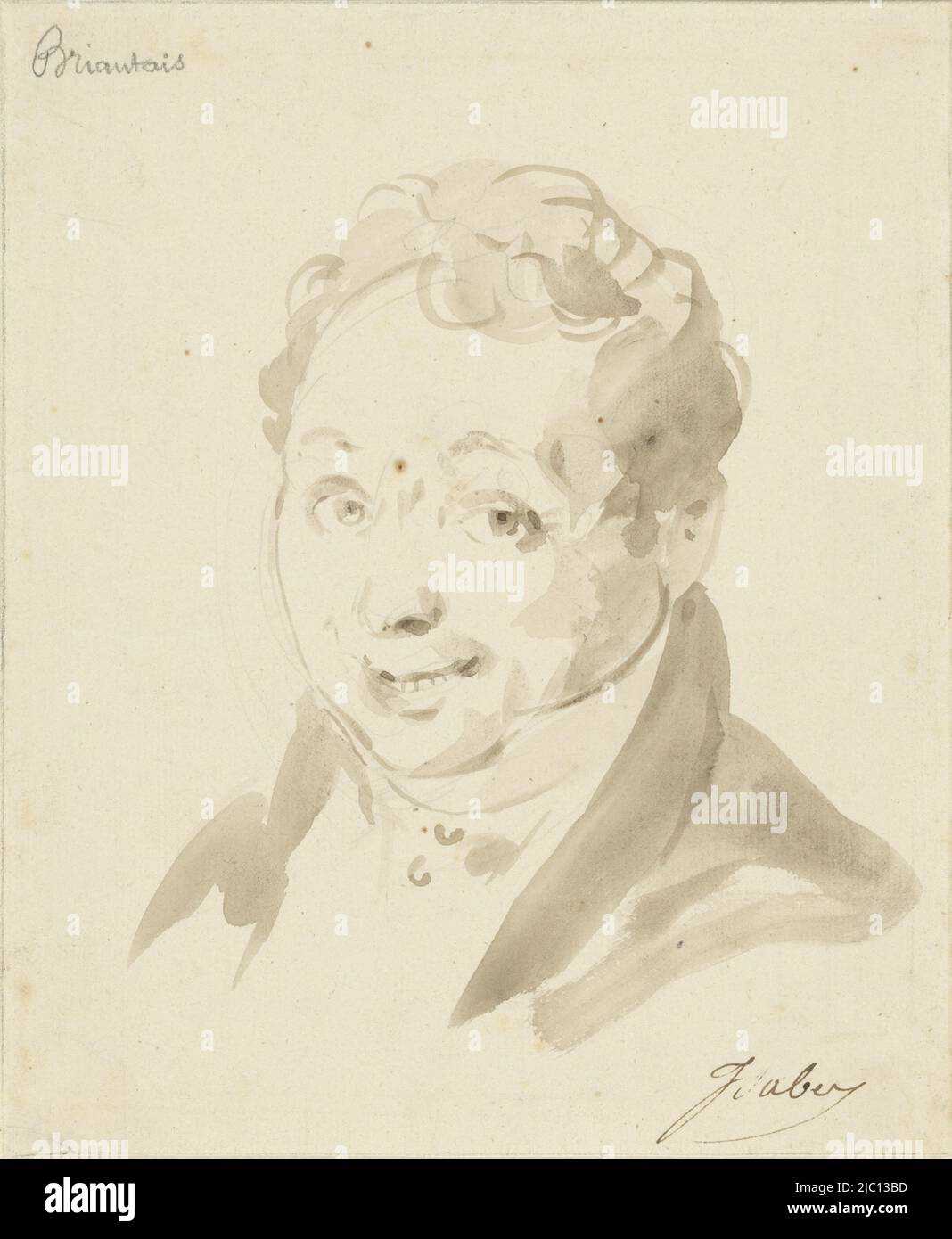 Porträtkarikatur von Briantais, Zeichner: Jean Baptiste Isabey, 1777 - 1855, Papier, Pinsel, H 178 mm × B 147 mm Stockfoto
