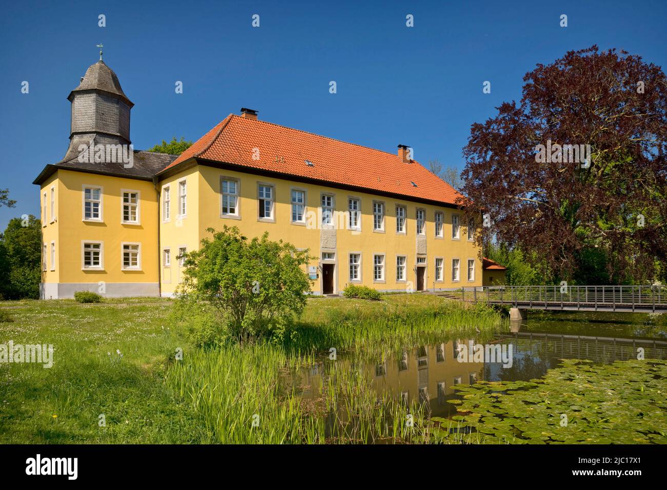 Haus Vogelsanf, mittelalterliches Adelsgut, Deutschland, Nordrhein-Westfalen, Ruhrgebiet, Datteln Stockfoto
